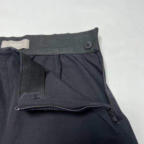 Everlane The Side-Zip Stretch Cotton Pant SIZE 0 Black Elastic Waist Chino - Picture 5 of 9